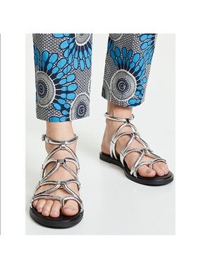 Rebecca Minkoff Sarle Silver Strappy Gladiator Sandals NWT